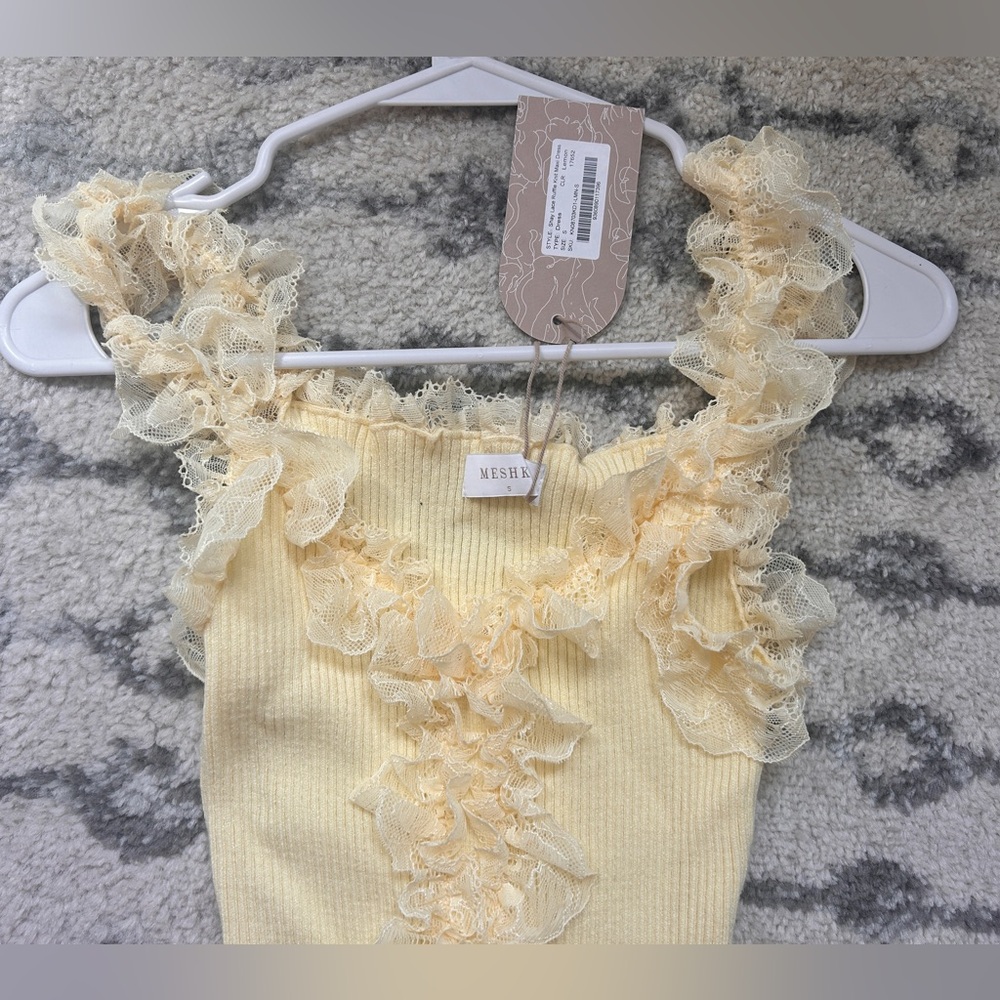 Meshki Yellow Ruffle Midi Dress - Picture 5 of 8